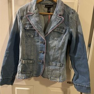 Jean Jacket Ombré Denim Pink Blue Medium Petite Inc International Concepts